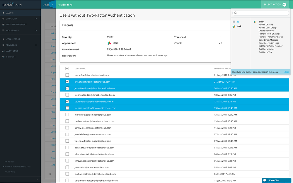 BetterCloud for Slack