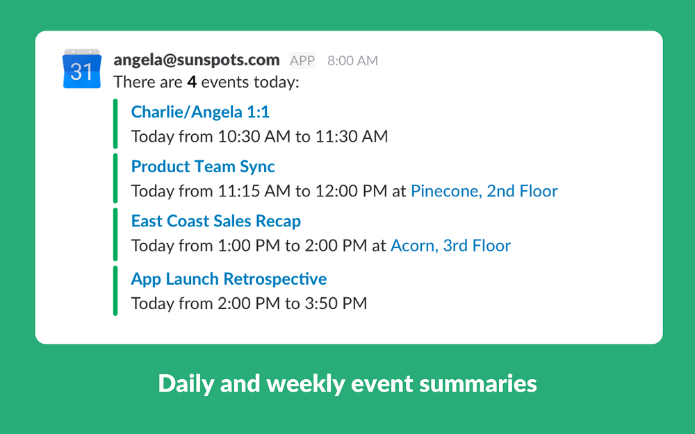 Google Calendar for Team Events (Legacy) for Slack