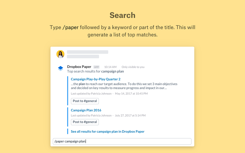 Dropbox Paper for Slack