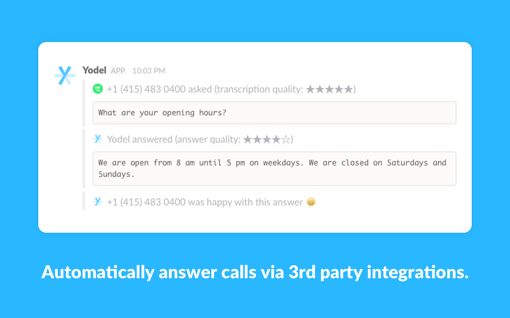 Yodel.io Phone System for Slack