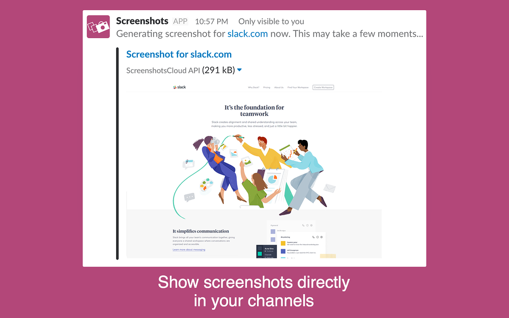 Screenshots for Slack