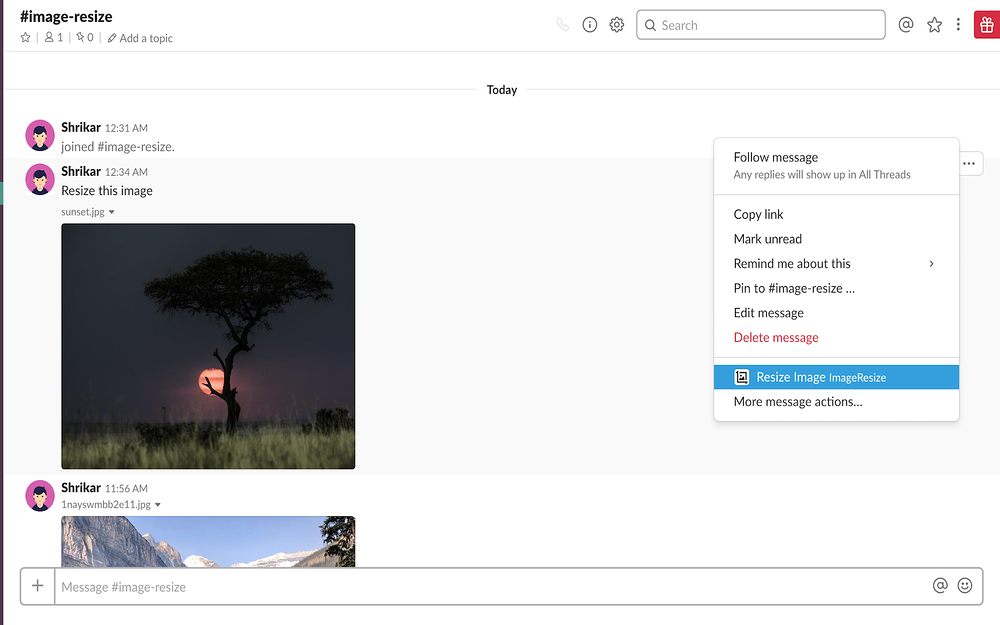 ImageResize for Slack