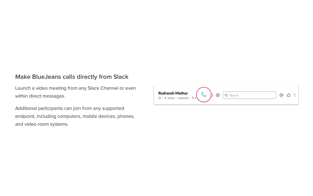BlueJeans for Slack