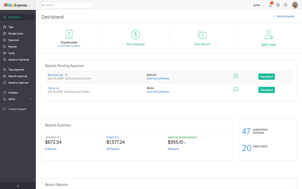 Zoho Expense for Slack