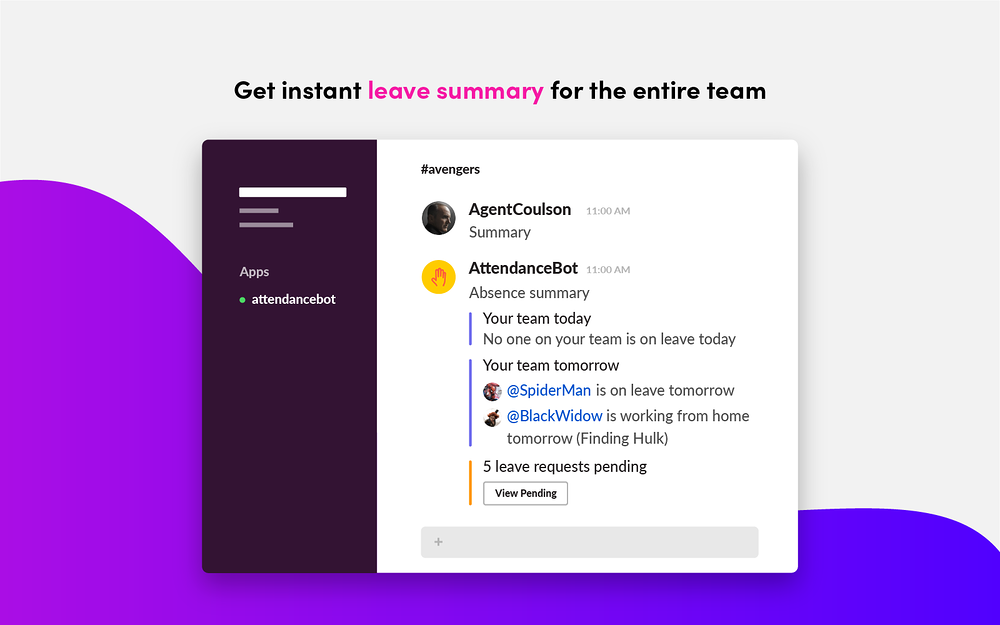 AttendanceBot for Slack