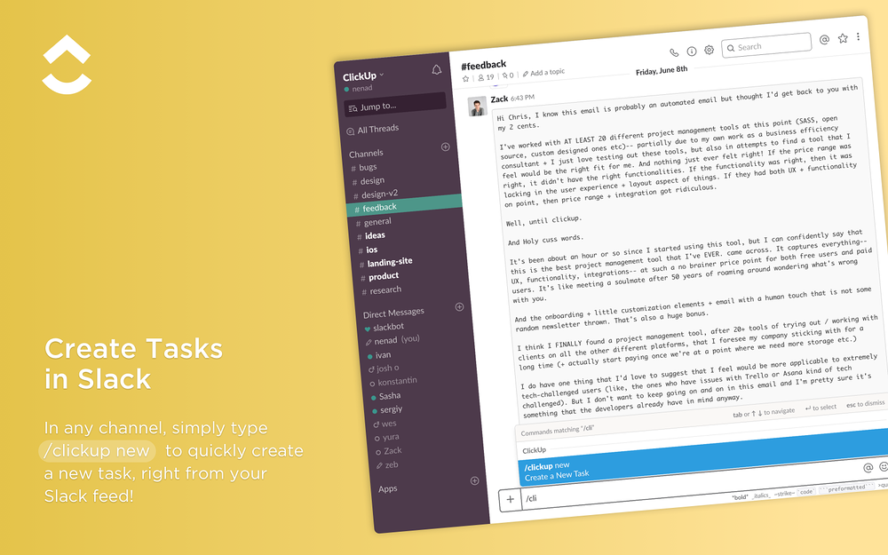 ClickUp for Slack