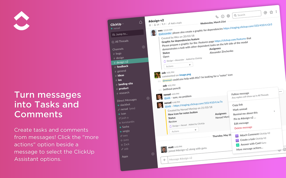 ClickUp for Slack