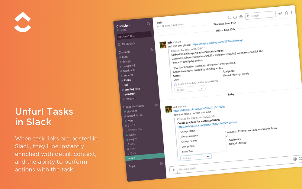 ClickUp for Slack