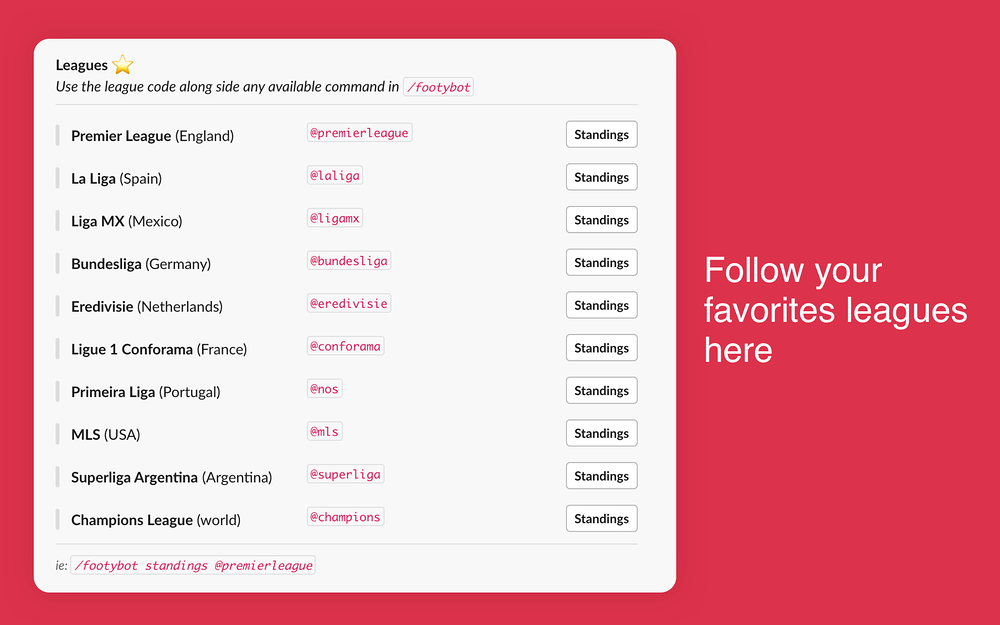 footybot for Slack