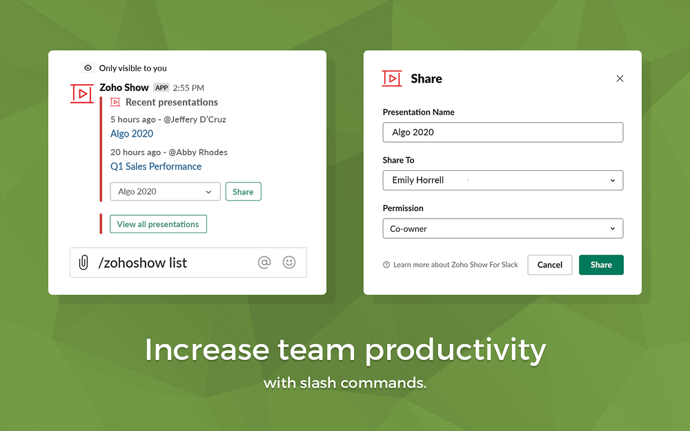 Zoho Show for Slack