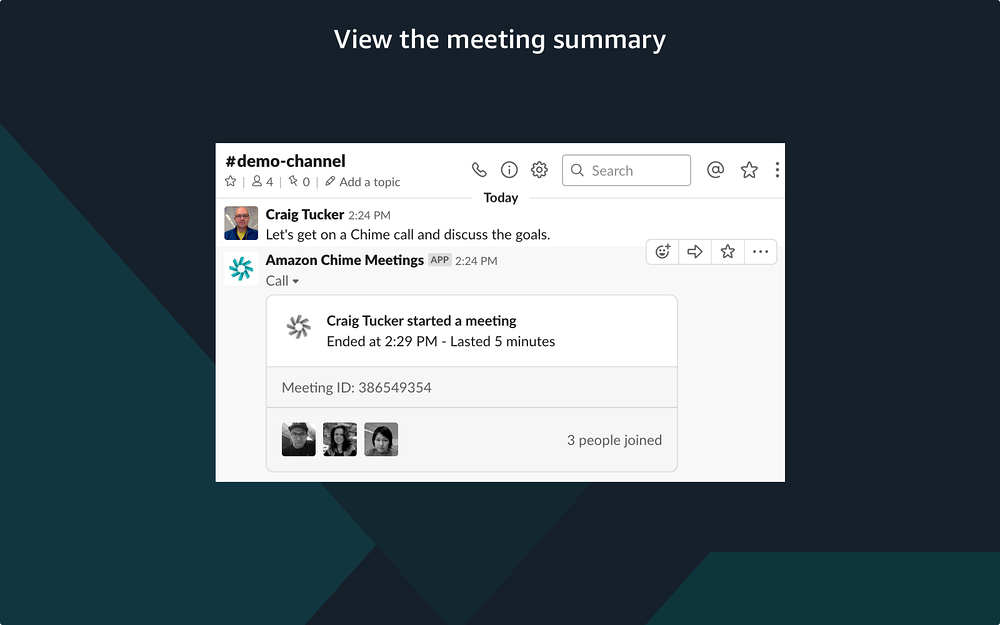 Amazon Chime Meetings for Slack