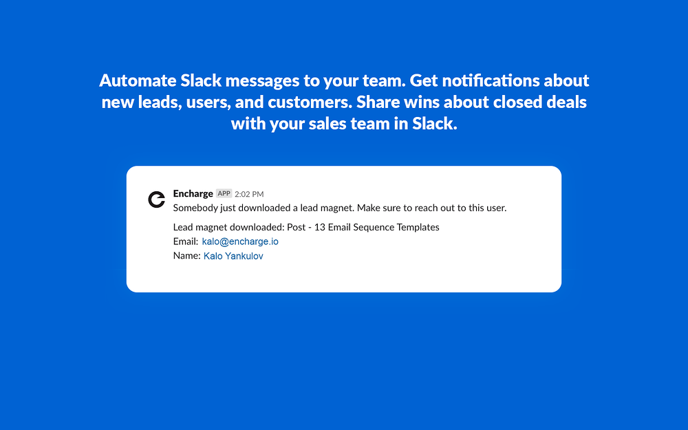 Encharge for Slack