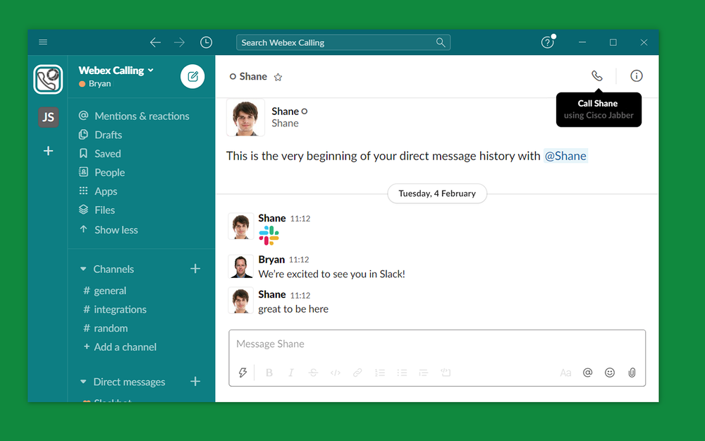 Cisco Jabber for Slack