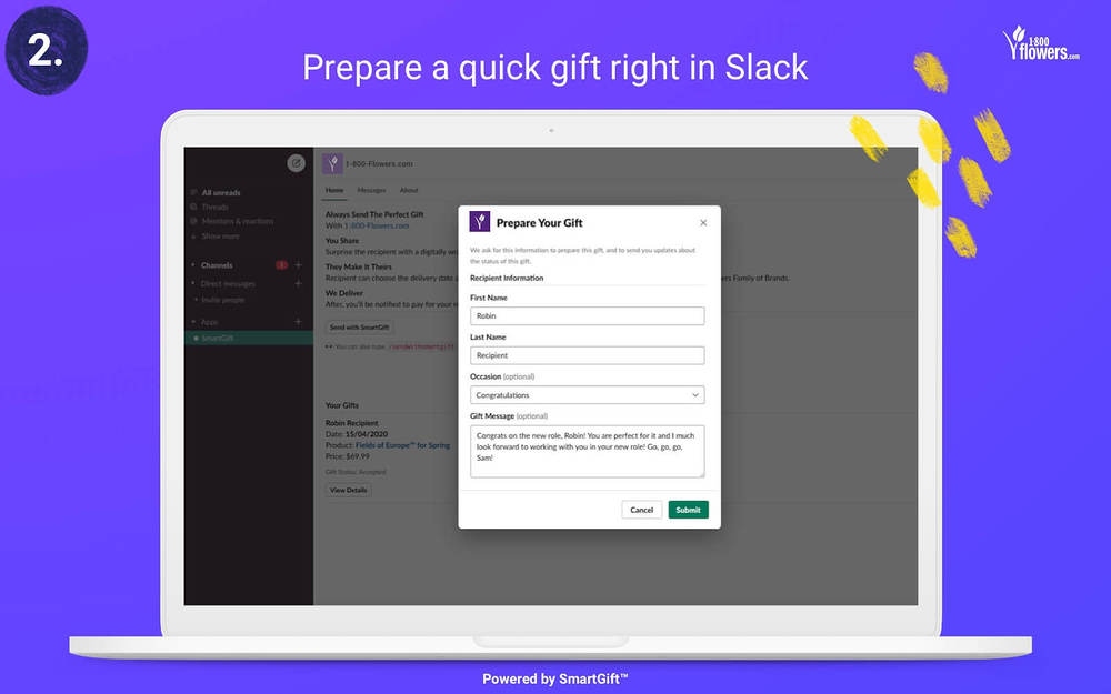 1800Flowers SmartGift for Slack