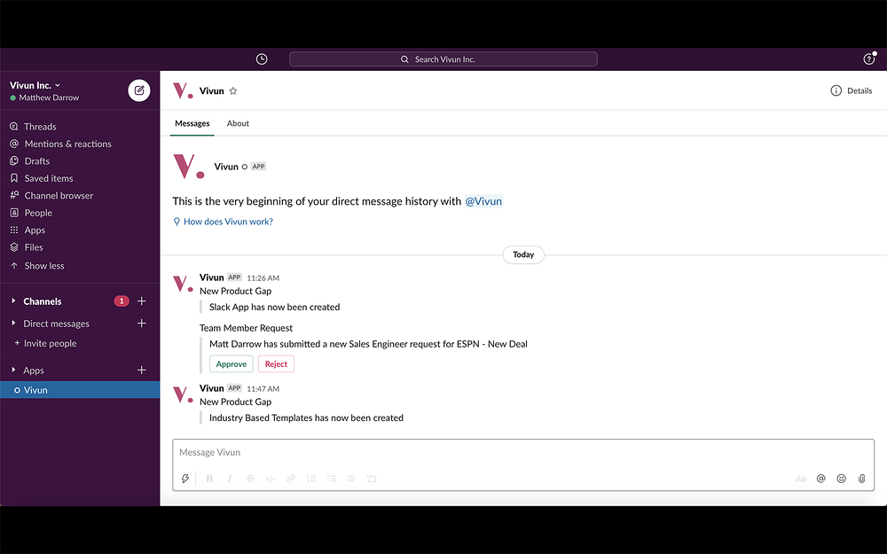 Vivun for Slack for Slack