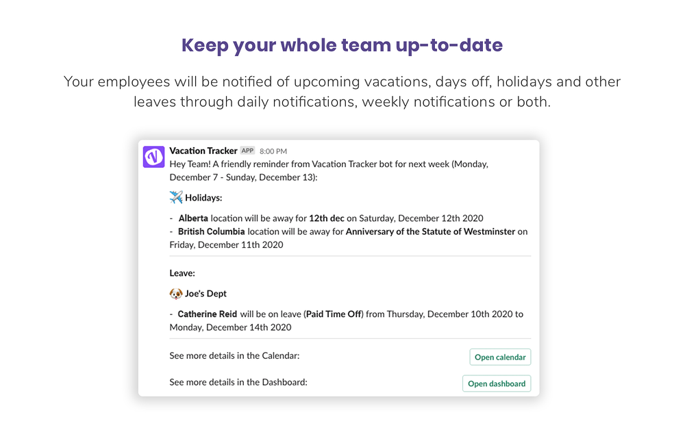 Vacation Tracker for Slack