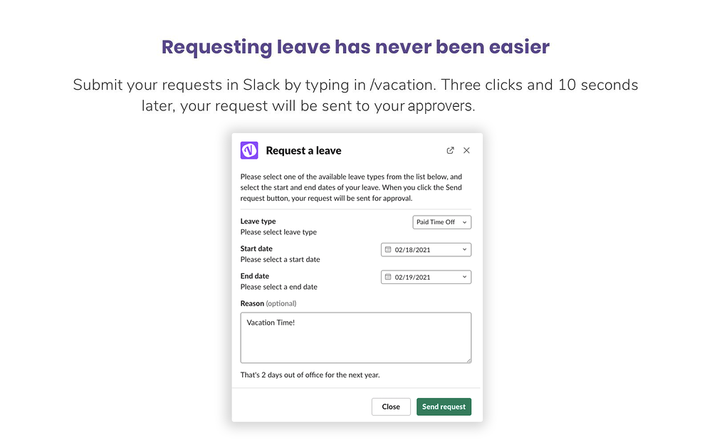 Vacation Tracker for Slack