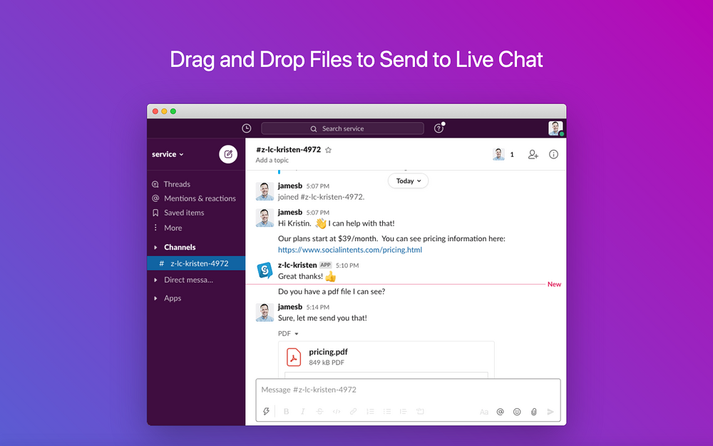 Live Chat for Slack