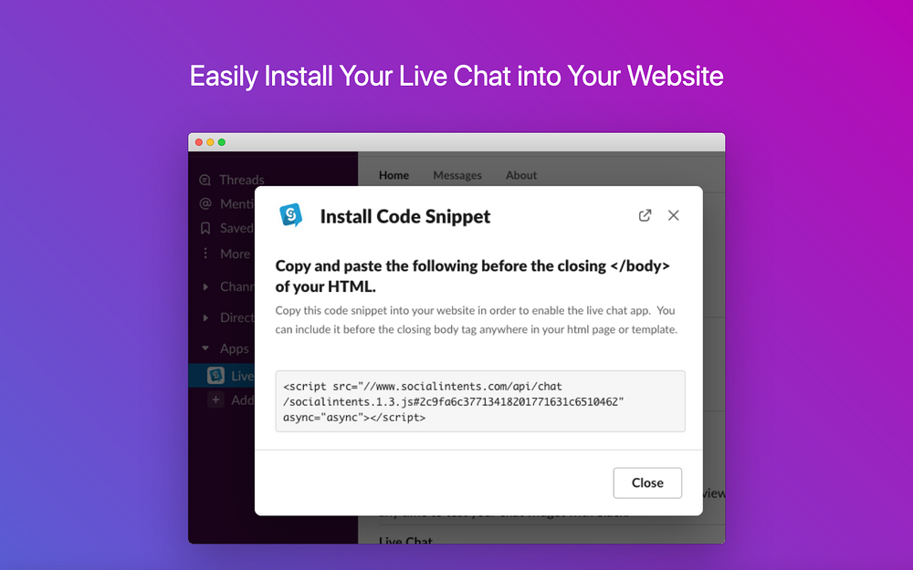 Live Chat for Slack