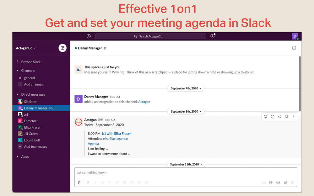 Actagan for Slack