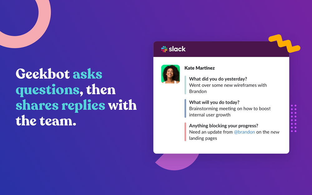 Geekbot Workflows | Standups & More for Slack