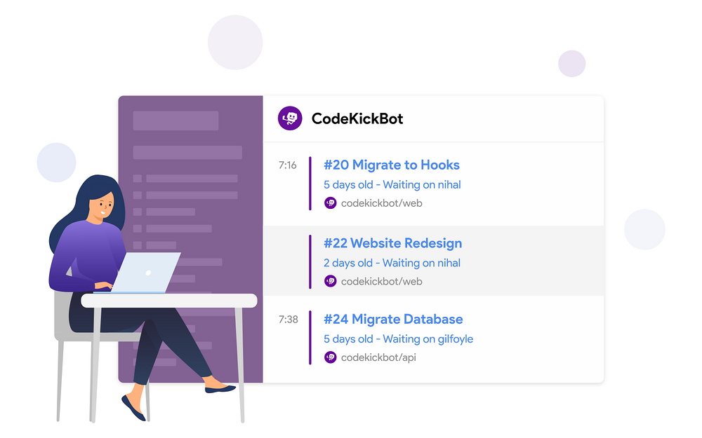 CodeKickBot • GitHub Pull Reminders for Slack