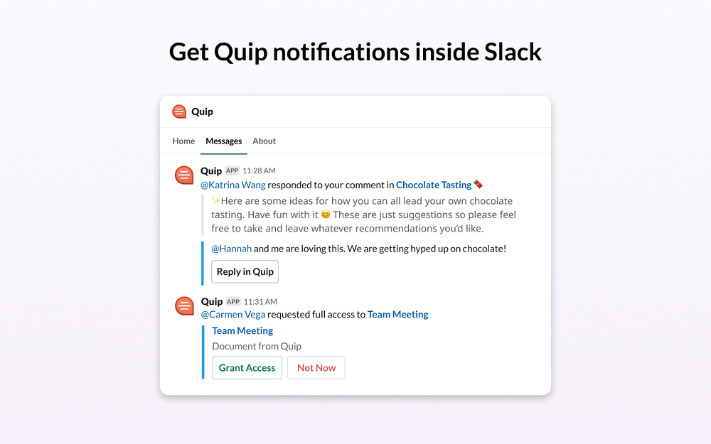 Quip for Slack