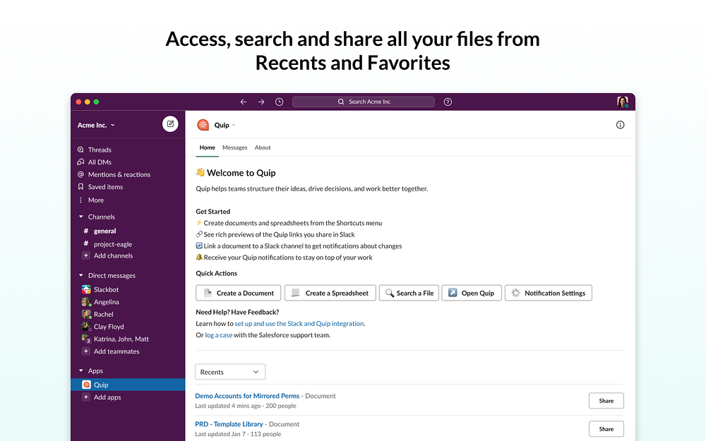 Quip for Slack
