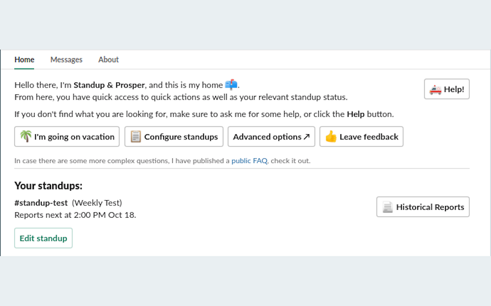 Standup & Prosper for Slack