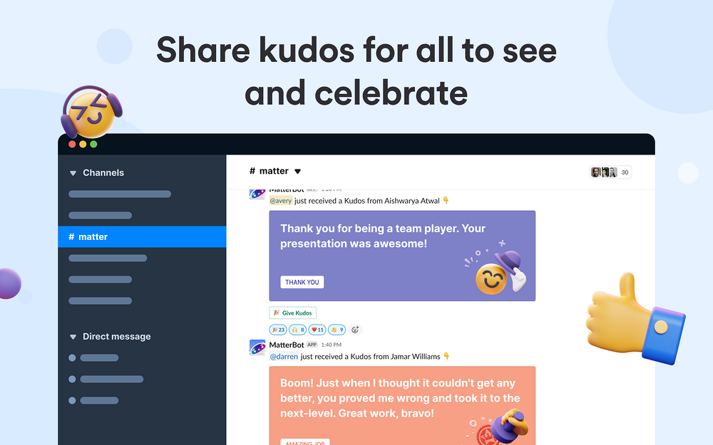 Matter: Team Recognition & Rewards for Slack