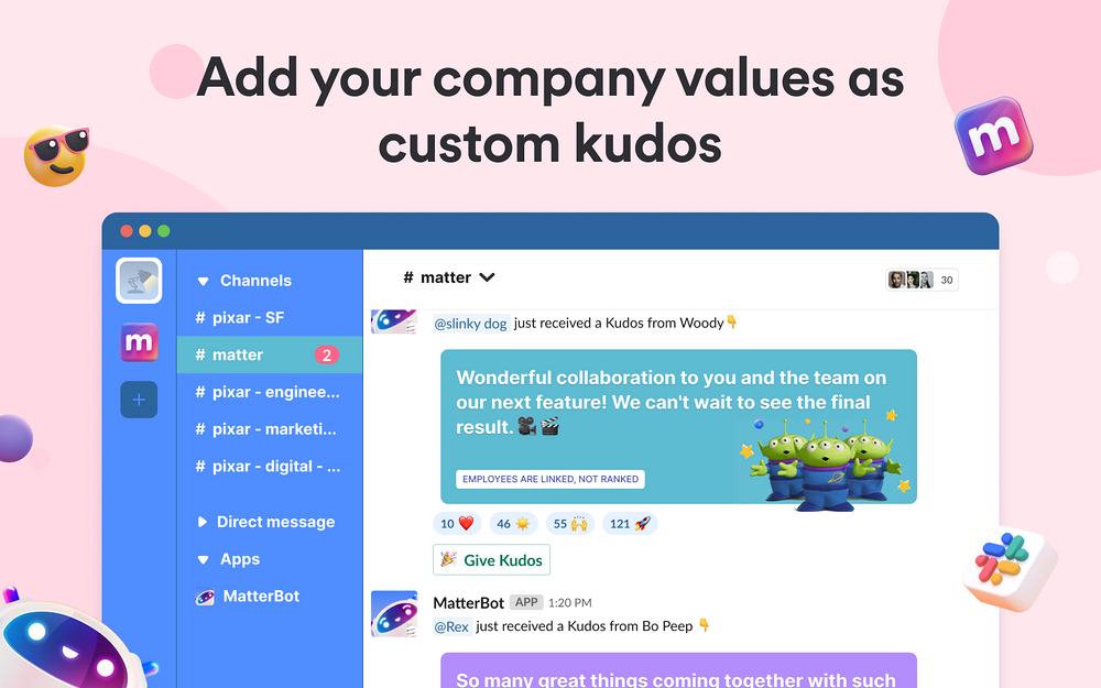 Matter: Team Recognition & Rewards for Slack
