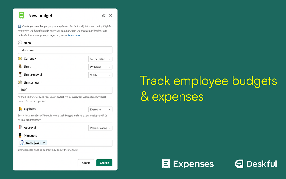 Expenses for Slack