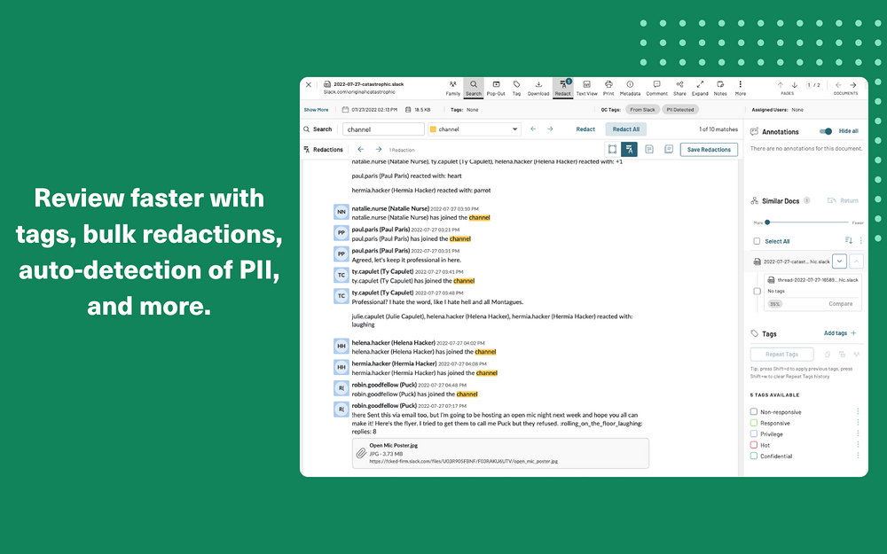 Logikcull Discovery for Slack for Slack