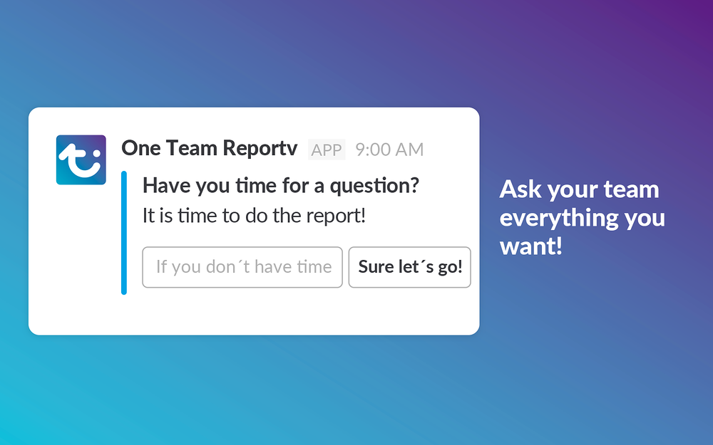 One Team Report for Slack