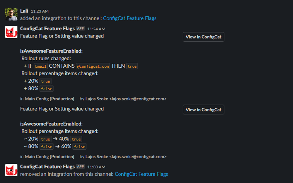ConfigCat Feature Flags for Slack