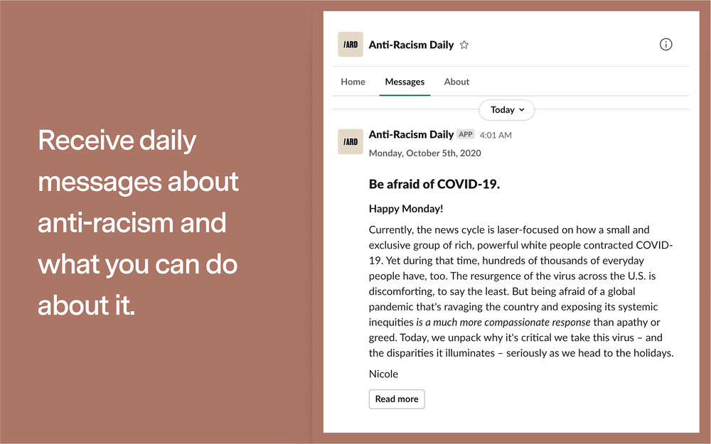 Anti-Racism Daily for Slack