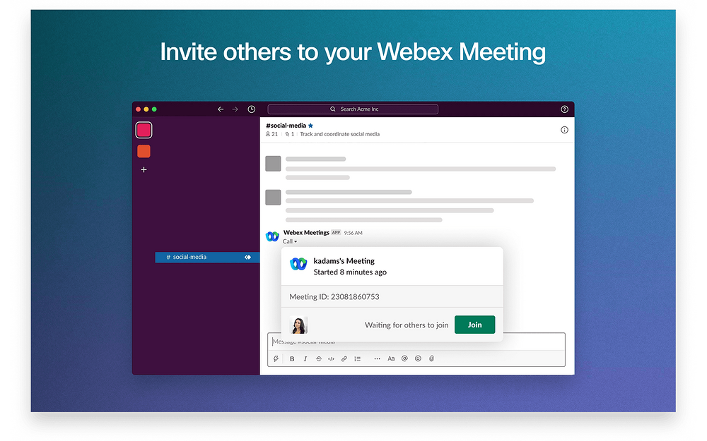 Webex Meetings for Slack