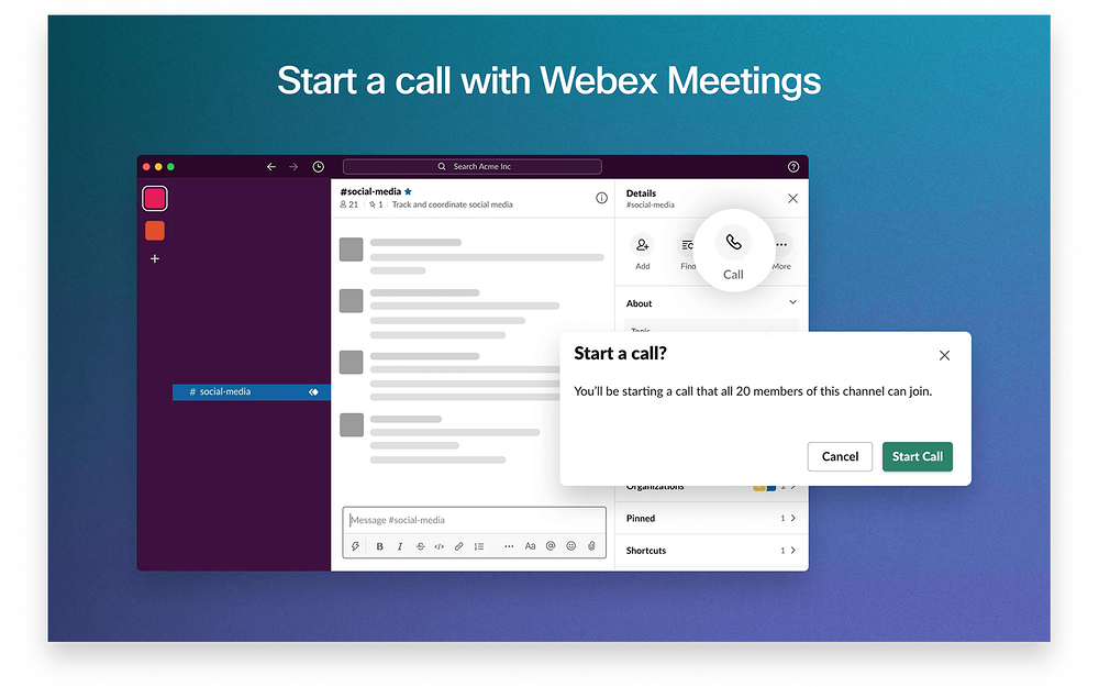 Webex Meetings for Slack