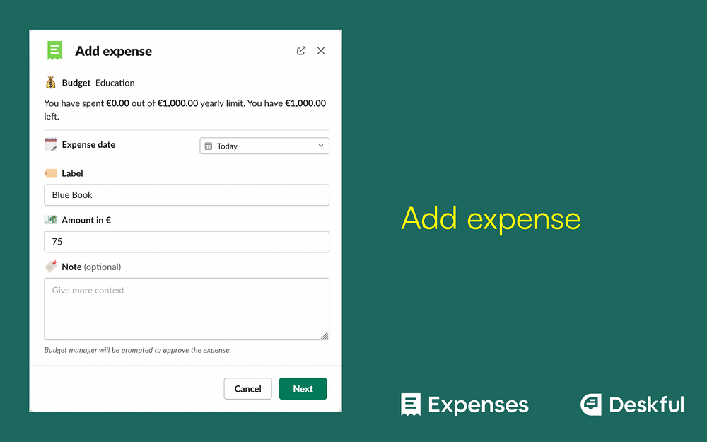 Expenses for Slack